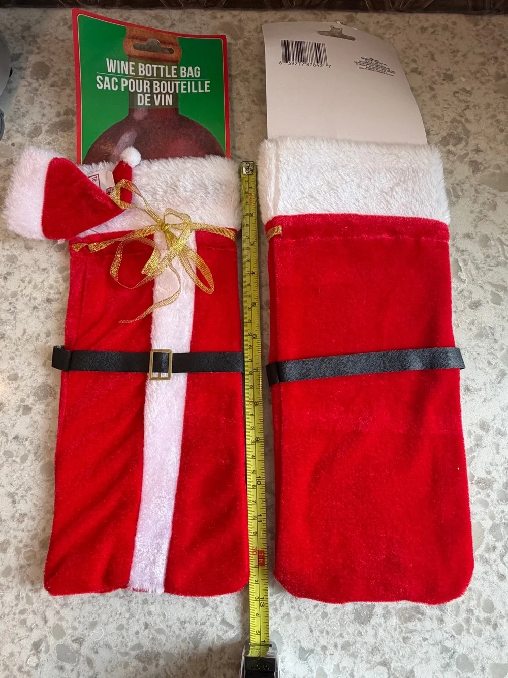 🆕 Set Of Santa Suit Wine Bottle Bags- Red and White Holiday Bottle Cover